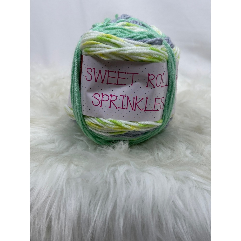 Premier Yarns Sweet Roll Sprinkles Multi Green Grey White Acrylic Yarn 5oz 245yd